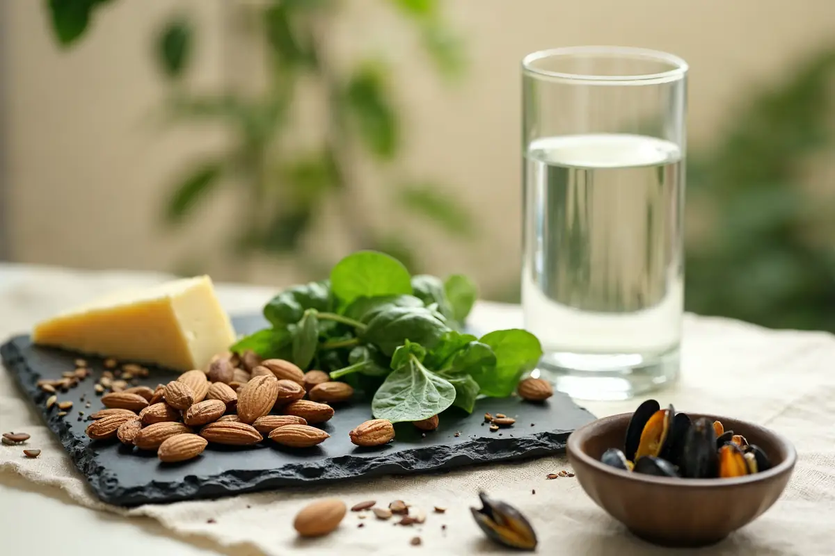 Minéraux et eau de boisson, lire l’étiquette et compléter avec l’assiette